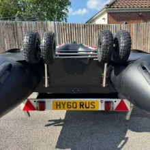 Twin Transom Launching Wheels for an inflatable boat