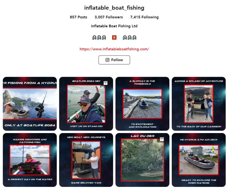 Inflatable Boat Fishing Instagram Page